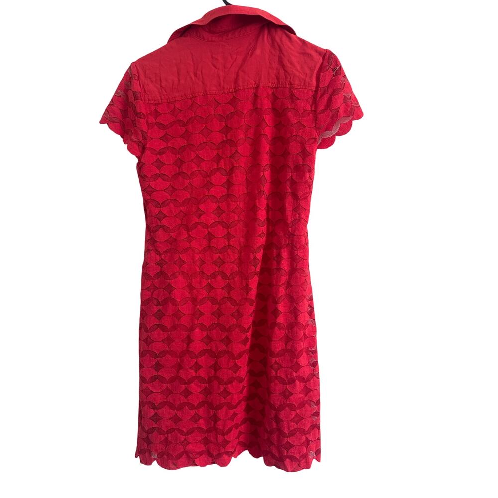Max Studio Red Lace Detail Mini Dress Size Small - Picture 2 of 3